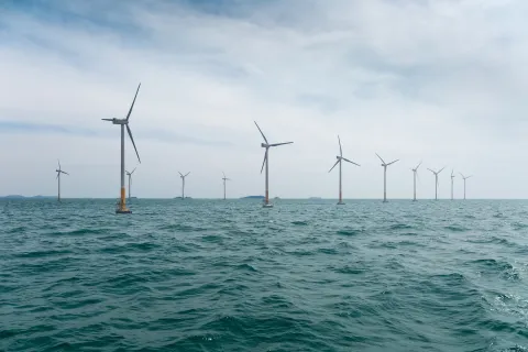 Eoliennes, offshore, Mer.